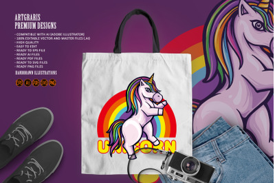 Cute unicorn pony rainbow Illustrations