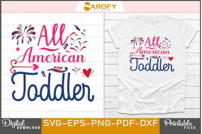 All American Toddler-4th July Design USA