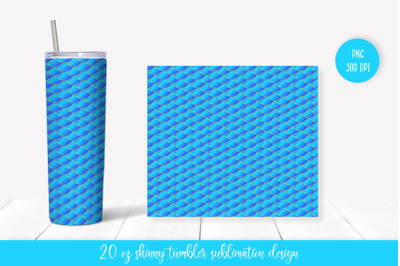 Blue Mermaid Tumbler Sublimation Design. 20oz Skinny Tumbler