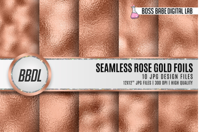 Seamless Rose Gold Metallic Foil Textures