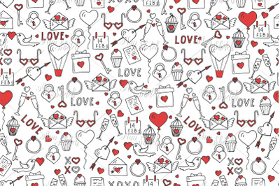 Vector Valentines Day seamless pattern