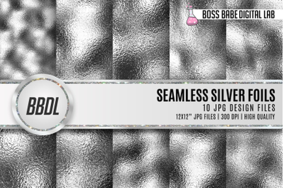 Seamless Silver Metallic Foil Textures