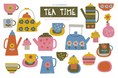 Tea Time clipart set