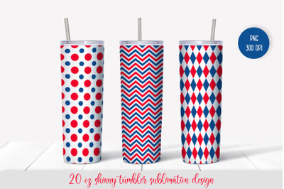 American Patriotic Tumbler Sublimation Design