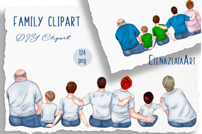 Big family clipart, Parent clipart, Father&#039;s Day, Mother&#039;s Day