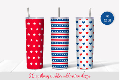 Stars and stripes Patriotic Tumbler Wrap Sublimation.