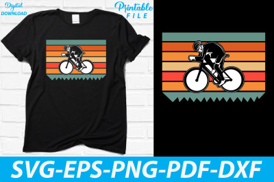 Vector Cycling Silhouette T-shirt Design