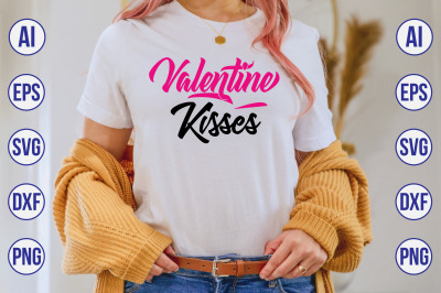 Valentine kisses svg cut file