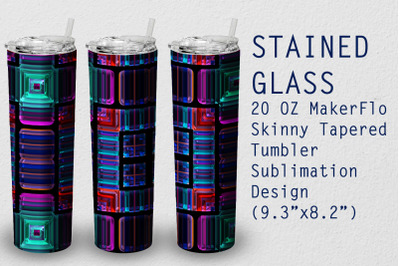 Tumbler Tapered 20 OZ Sublimation Stained-glass  Wrap Design
