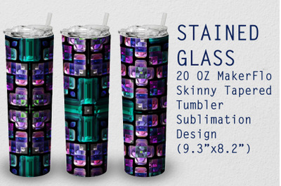 Tumbler Tapered 20 OZ Sublimation Stained-glass  Wrap Design