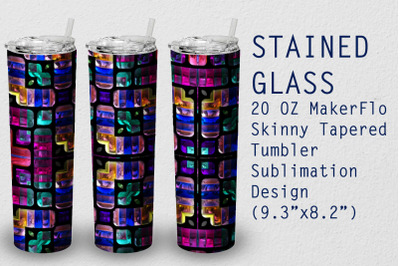 Tumbler Tapered 20 OZ Sublimation Stained-glass  Wrap Design