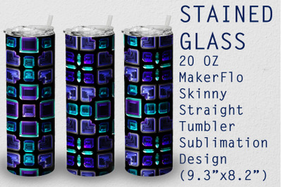 Tumbler Straight 20 OZ Sublimation Stained-glass Wrap Design