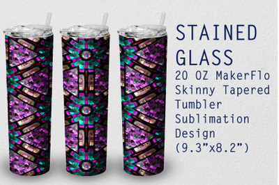 Tumbler Tapered 20 OZ Sublimation Stained-glass  Wrap Design