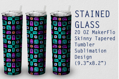 Tumbler Tapered 20 OZ Sublimation Stained-glass  Wrap Design