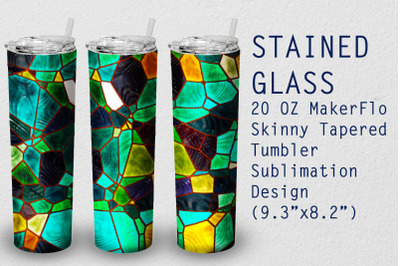 Tumbler Tapered 20 OZ Sublimation Stained-glass  Wrap Design