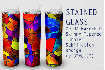 Tumbler Tapered 20 OZ Sublimation Stained-glass  Wrap Design