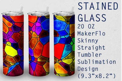 Tumbler Straight 20 OZ Sublimation Stained-glass Wrap Design