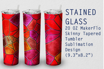 Tumbler Tapered 20 OZ Sublimation Stained-glass  Wrap Design