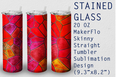 Tumbler Straight 20 OZ Sublimation Stained-glass Wrap Design