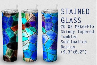 Tumbler Tapered 20 OZ Sublimation Stained-glass  Wrap Design