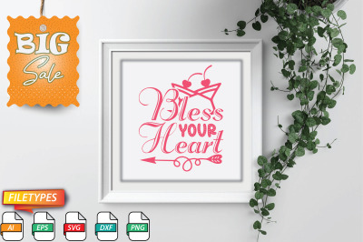 Bless Your Heart Cupid Svg Cut file