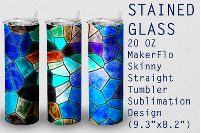 Tumbler Straight 20 OZ Sublimation Stained-glass Wrap Design