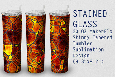 Tumbler Tapered 20 OZ Sublimation Stained-glass  Wrap Design