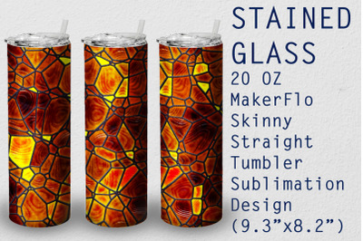 Tumbler Straight 20 OZ Sublimation Stained-glass Wrap Design