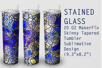 Tumbler Tapered 20 OZ Sublimation Stained-glass  Wrap Design