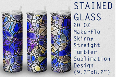 Tumbler Straight 20 OZ Sublimation Stained-glass Wrap Design