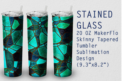 Tumbler Tapered 20 OZ Sublimation Stained-glass  Wrap Design