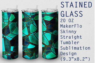 Tumbler Straight 20 OZ Sublimation Stained-glass Wrap Design