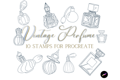 Vintage Perfume Stamps for Procreate X 10