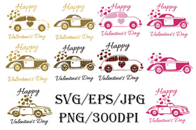 Valentines vintage car svg, Valentines Day SVG, Love, SVG
