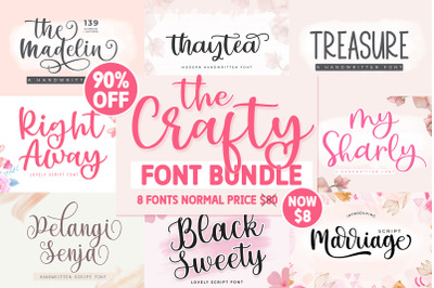The Crafty Font Bundle - 8 fonts for crafters