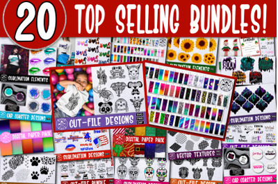 20 BEST SELLING Bundles for Crafters|Sublimation PNG