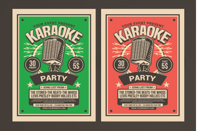 Karaoke Party Retro Flyer