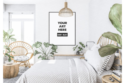 Interior scene artwork background frame mockup