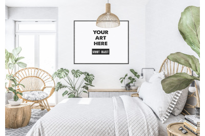 Interior scene artwork background frame mockup