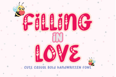 Filling in Love - Cute Love Heart Font