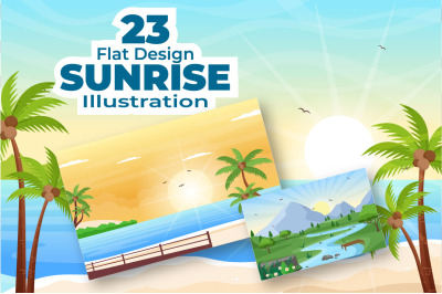 23 Sunrise Landscape Background Illustration