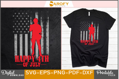 Happy 4th of July for Police Design Svg