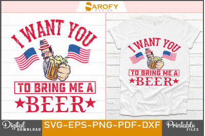 Beer Lover Design for Independence Day design png . svg