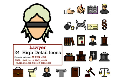 Lawyer Icon Set