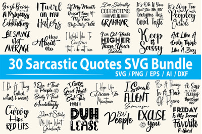 Sarcastic Quotes SVG Bundle