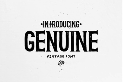 Genuine vintage font
