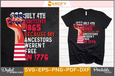 July 4th Juneteenth 1865 Independence day design svg&2C; png