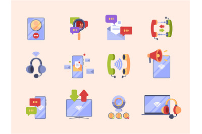 Communication concept icon. Ads pictures for app design online convers