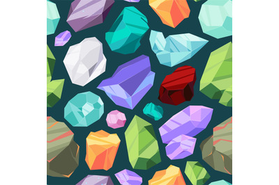 Gemstones pattern. Luxury ruby diamond crystal brilliant textile desig