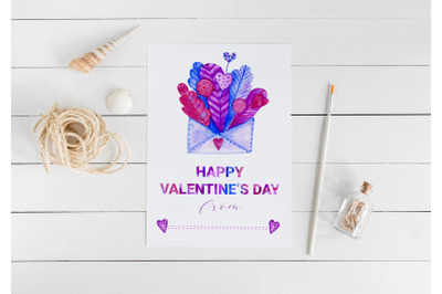 Valentine&#039;s day card, Love envelope card